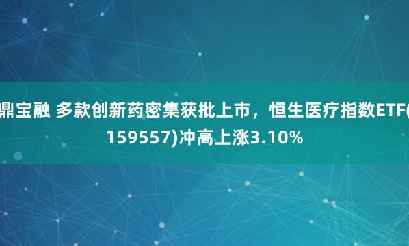 鼎宝融 多款创新药密集获批上市，恒生医疗指数ETF(159557)冲高上涨3.10%