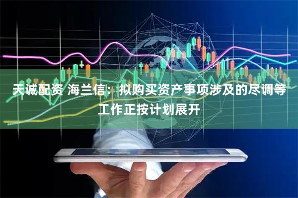 天诚配资 海兰信：拟购买资产事项涉及的尽调等工作正按计划展开
